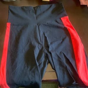 black and red biker shorts